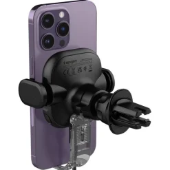 Uchwyt Spigen Uts12w Onetap Universal Vent Car Mount Wireless Charger Black
