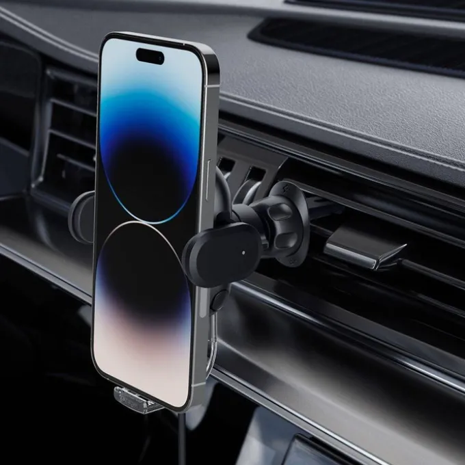 Uchwyt Spigen Uts12w Onetap Universal Vent Car Mount Wireless Charger Black