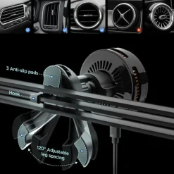 UCHWYT Z ŁADOWARKĄ BEZPRZEWODOWĄ SPIGEN ESSENTIAL EV25MFAQ Qi2.2 PELTIER MAGSAFE DO KRATKI NAWIEWU CZARNA